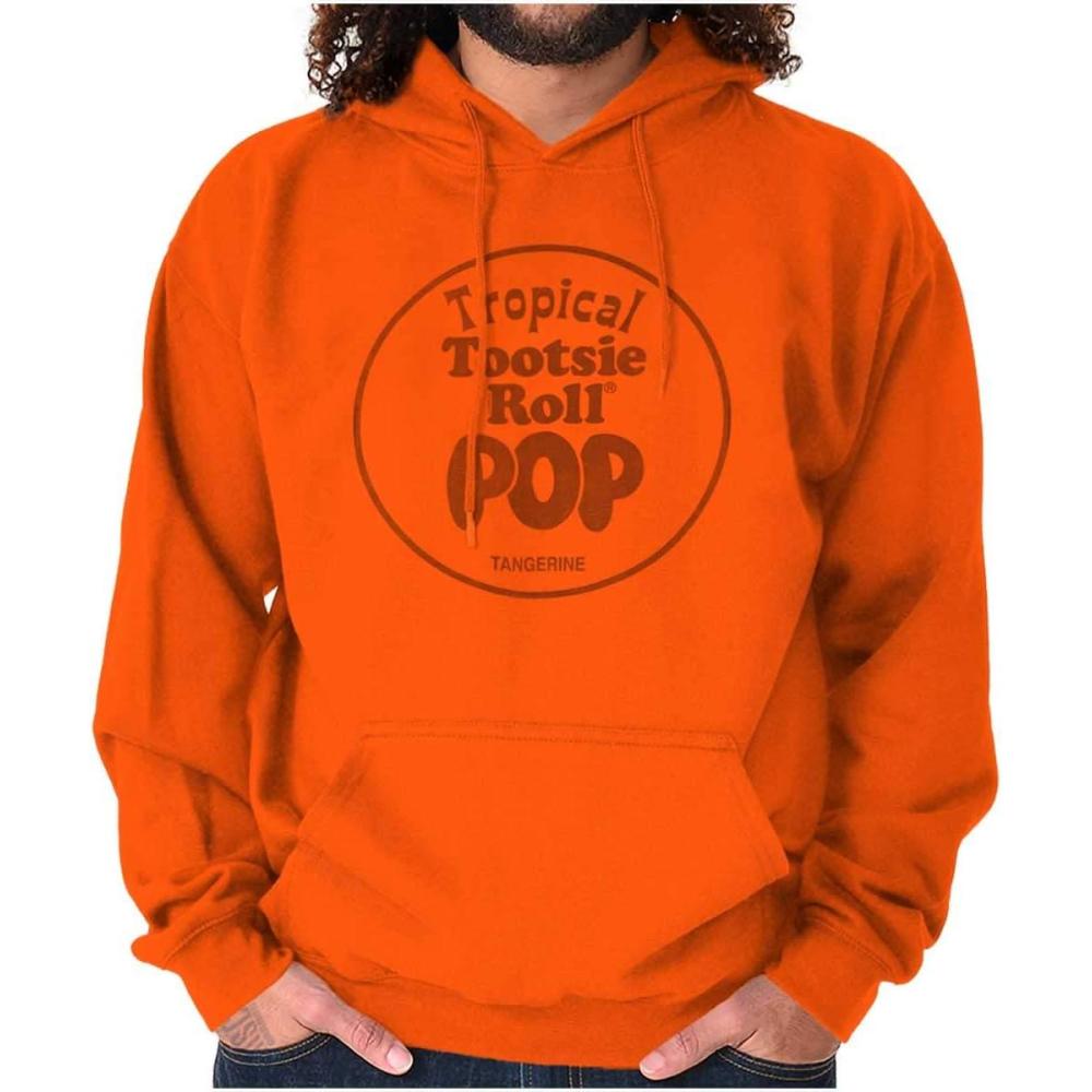 imageBrisco Brands Tootsie Roll Pop Banana Flavored Candy Hoodie Sweatshirt Women MenTropical Tangerine