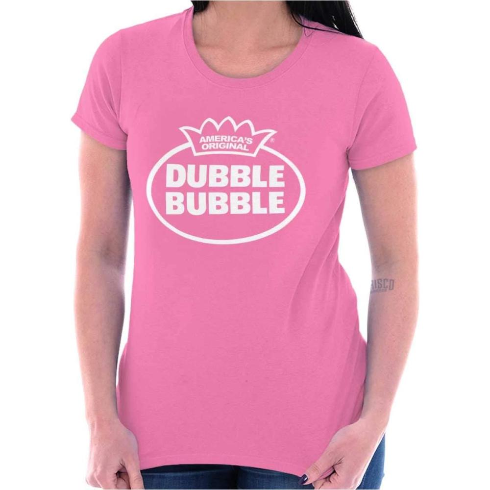 imageDistressed Dubble Bubble Retro Double Womens Slim Fit Graphic TeeAzalea