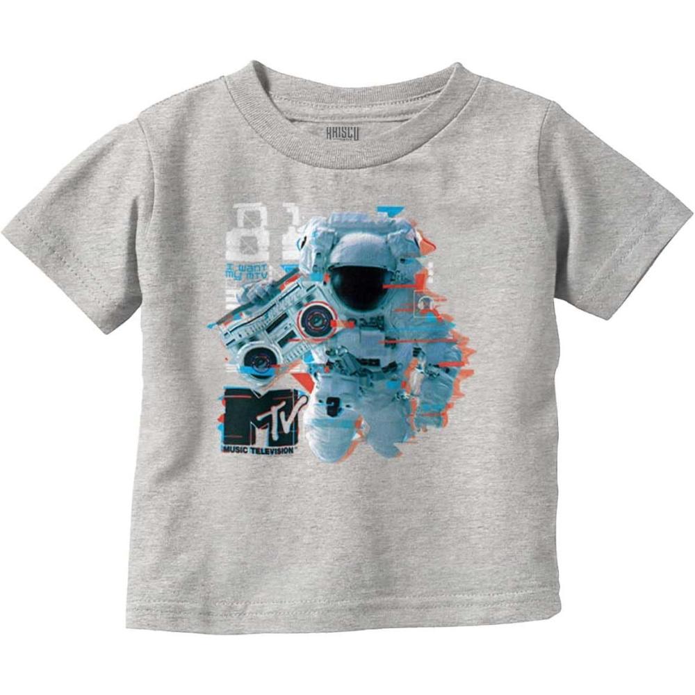 imageMTV Static Glitch Boombox Moon Man Toddler Boy Girl T ShirtHeather