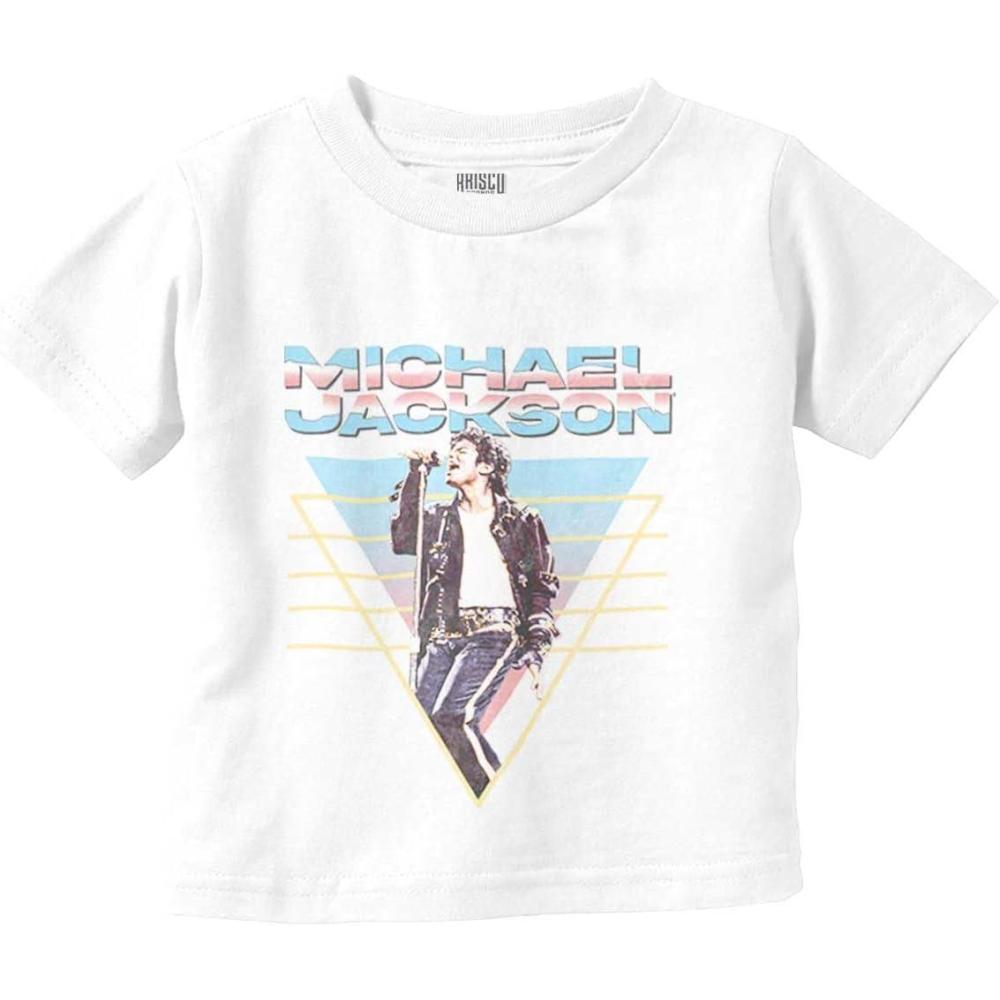 imageMichael Jackson 90s King of Pop Toddler Baby Graphic T ShirtWhite