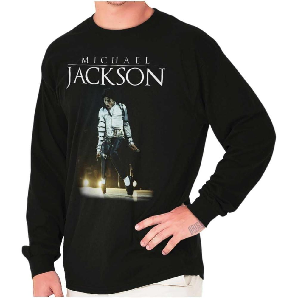 imageMichael Jackson Bad Tour Toe Stand Long Sleeve Tshirt Men WomenBlack