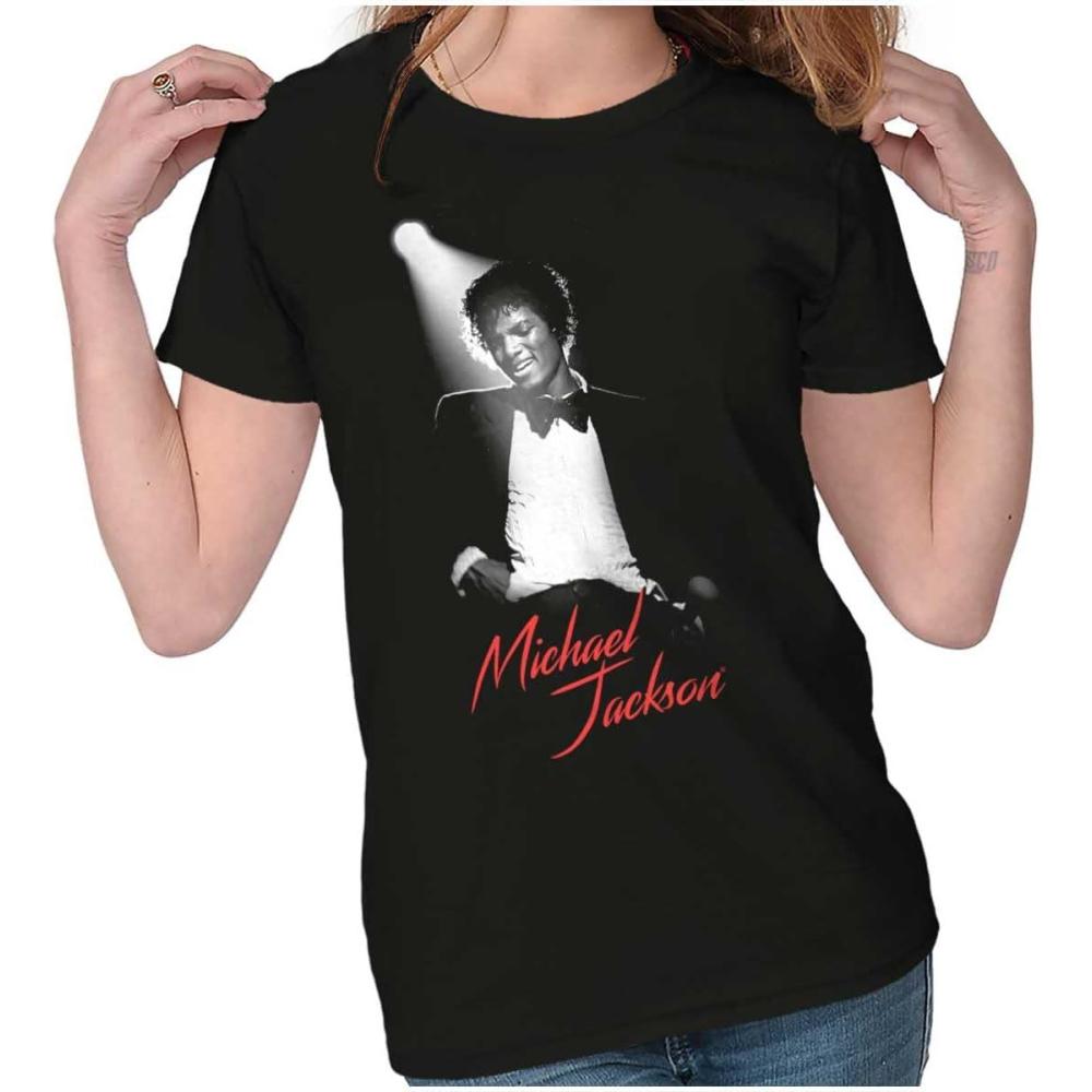 imageMichael Jackson King of Pop Spotlight Womens Slim Fit Graphic TeeBlack