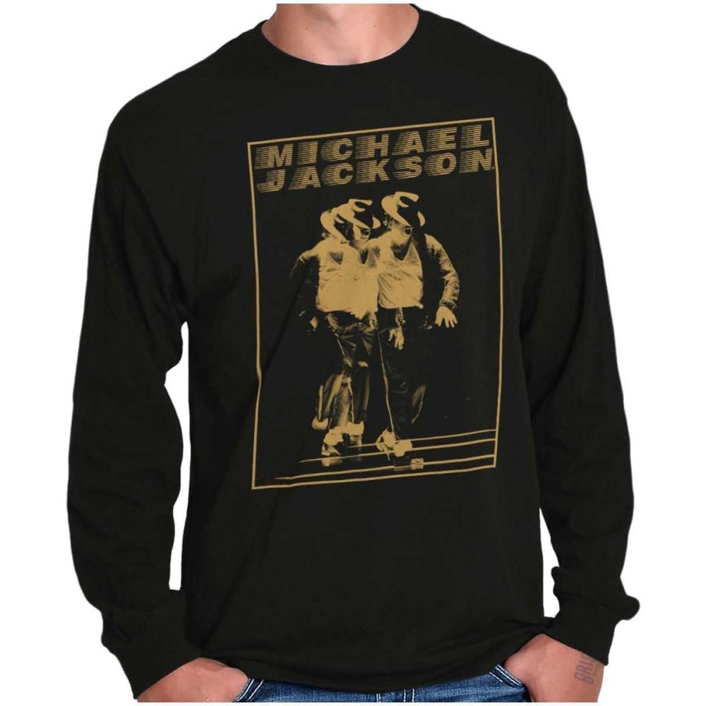 imageMichael Jackson Moonwalk Glitch Long Sleeve Tshirt Men WomenBlack