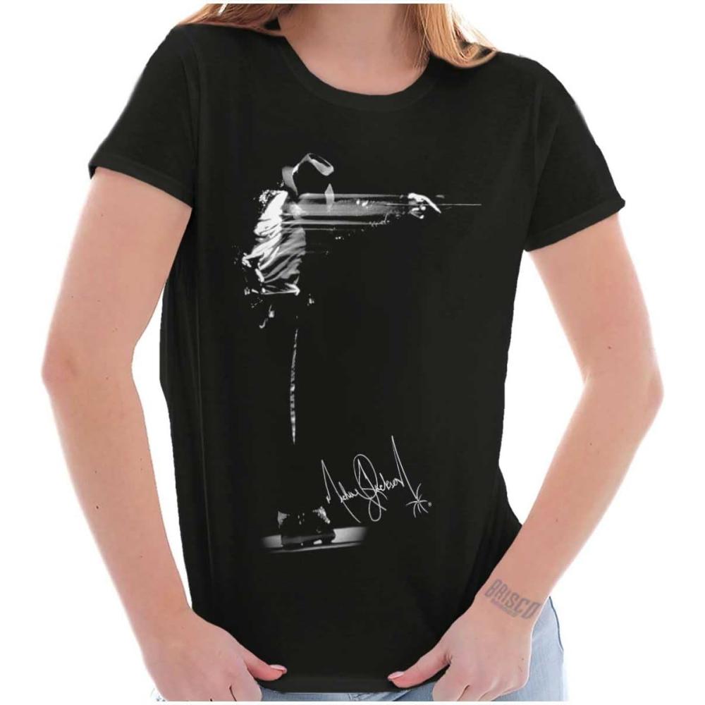 imageMichael Jackson Signature Autograph Womens Slim Fit Graphic TeeBlack