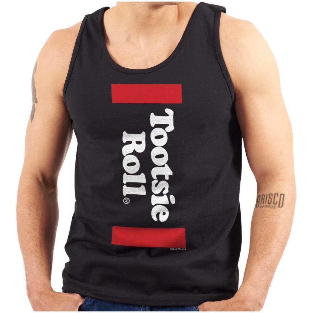 imageRetro Candy Logo Vintage Tootsie Roll Tank Top T Shirts Men WomenBlack