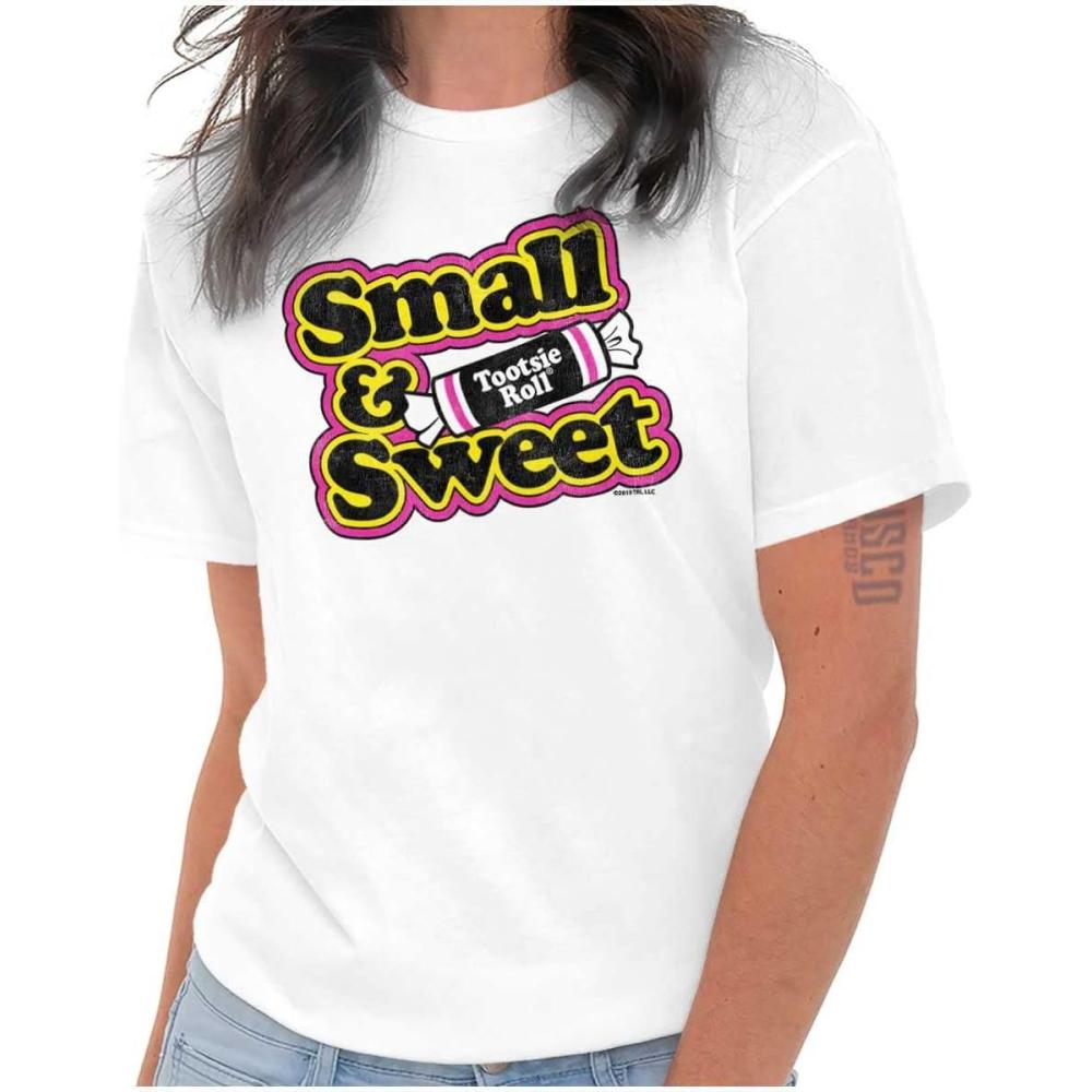 imageRetro Candy Small Sweet Tootsie Roll Womens Graphic T Shirt TeesWhite