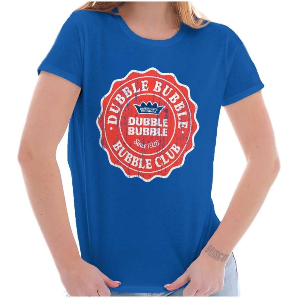 imageVintage Dubble Bubble Club Gum Logo Womens Slim Fit Graphic TeeHeather Sapphire