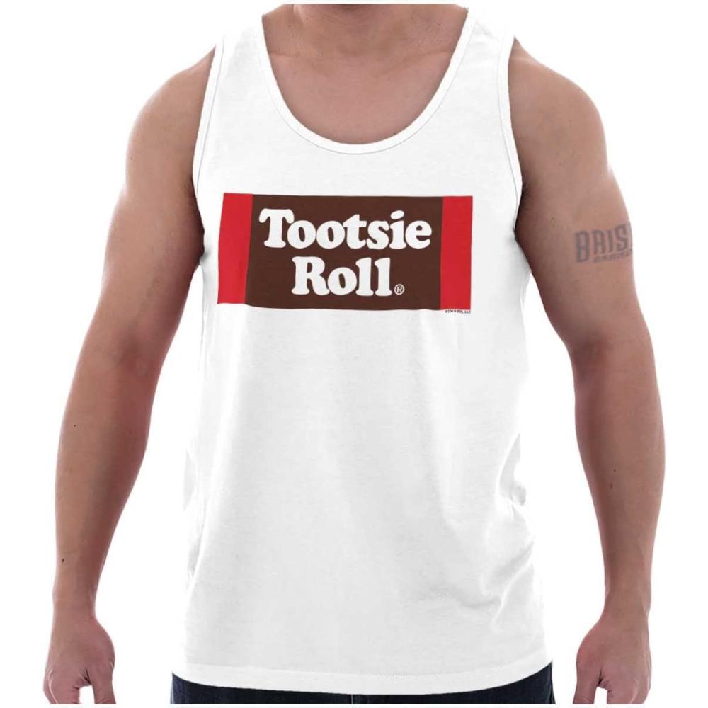 imageVintage Retro Candy Logo Tootsie Roll Tank Top T Shirts Men WomenWhite