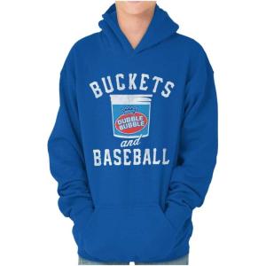 Brisco Brands Buckets And Baseball Dubble Bubble Youth Hoodie Boy Girl(Royal)
