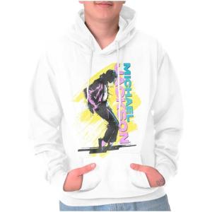 Brisco Brands Michael Jackson 90s Toe Stand Dance Hoodie Sweatshirt Women Men(White)