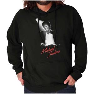 Brisco Brands Michael Jackson King of Pop Spotlight Hoodie Sweatshirt Women Men(Black)