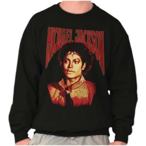 Brisco Brands Michael Jackson Thriller Pop Portait Sweatshirt for Men or Women(Black)