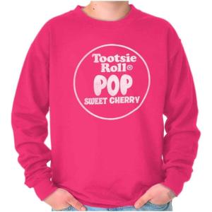 Brisco Brands Tootsie Roll Pop Banana Flavored Candy Sweatshirt for Men or Women(Sweet Cherry)