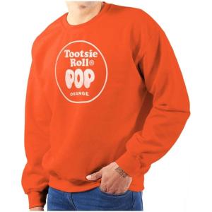 Brisco Brands Tootsie Roll Pop Orange Flavor Sweatshirt for Men or Women(Orange)