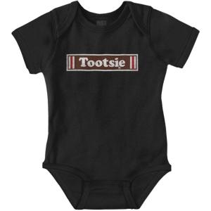 Brisco Brands Vintage Logo Retro Tootsie Roll Candy Baby Romper Boys or Girls(Black)
