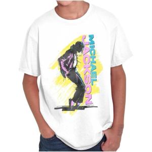 Michael Jackson 90s Toe Stand Dance Crewneck T Shirts Boy Girl(White)
