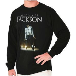 Michael Jackson Bad Tour Toe Stand Long Sleeve Tshirt Men Women(Black)