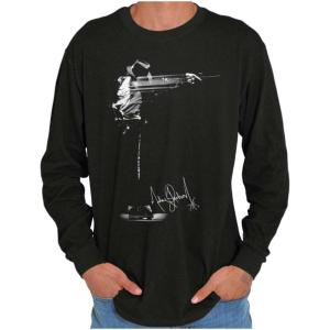 Michael Jackson Signature Autograph Long Sleeve Tshirt Men Women(Black)