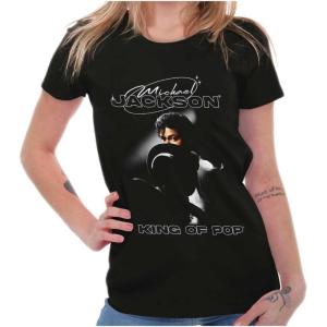 Michael Jackson Smooth Criminal Womens Slim Fit Graphic Tee(Black)