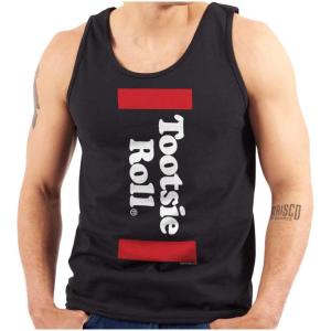 Retro Candy Logo Vintage Tootsie Roll Tank Top T Shirts Men Women(Black)