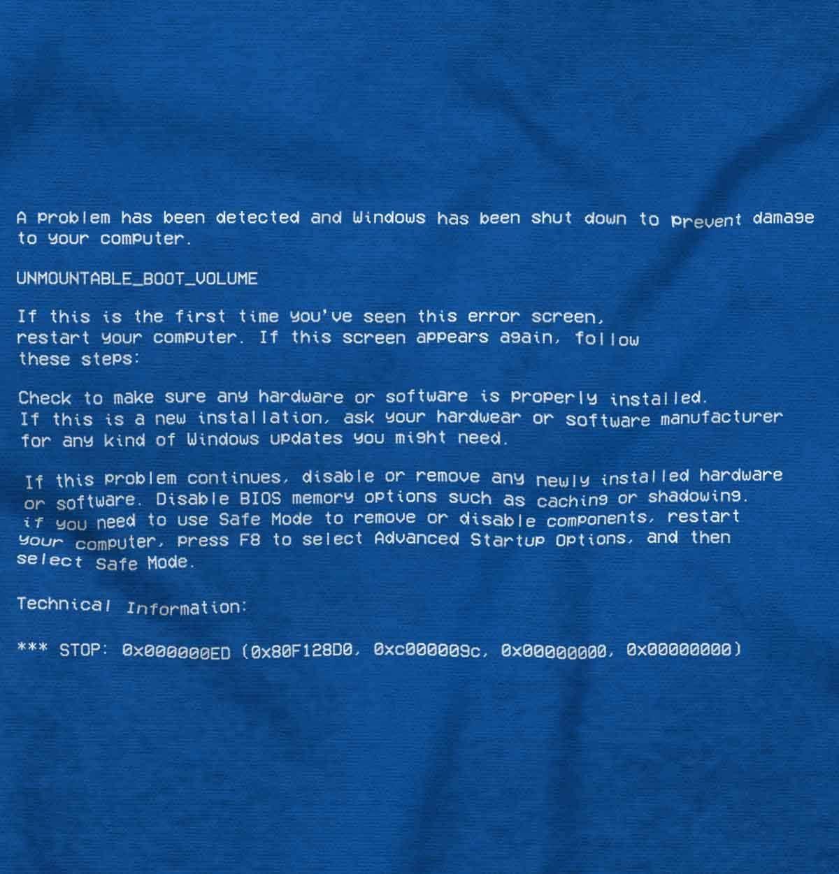 imageBlue Screen of Death Virus Techie Graphic T Shirt Men or WomenRoyal