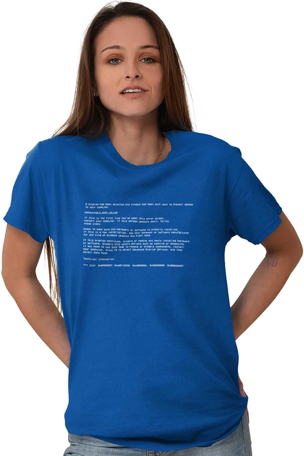 imageBlue Screen of Death Virus Techie Graphic T Shirt Men or WomenRoyal