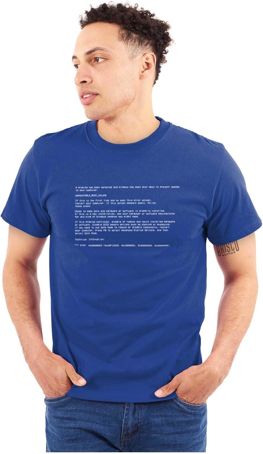 imageBlue Screen of Death Virus Techie Graphic T Shirt Men or WomenRoyal