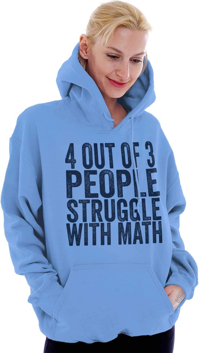 imageBrisco Brands 4 out of 3 Struggle Math Nerd Humor Hoodie Sweatshirt Women MenCarolina Blue