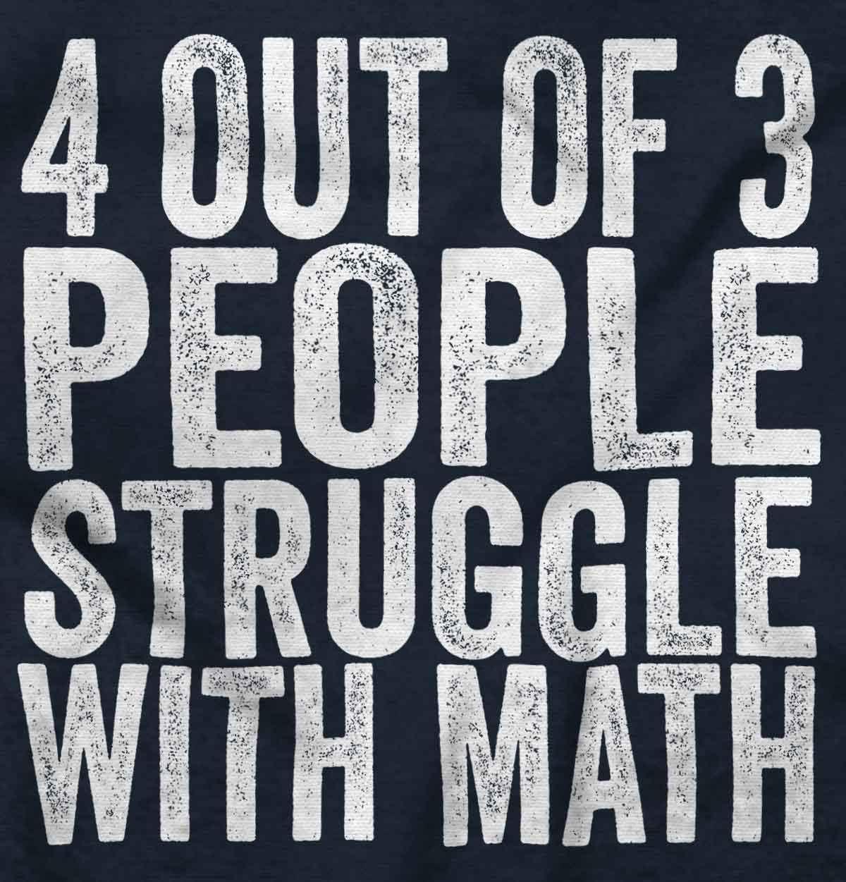imageBrisco Brands 4 out of 3 Struggle Math Nerd Humor Hoodie Sweatshirt Women MenNavy