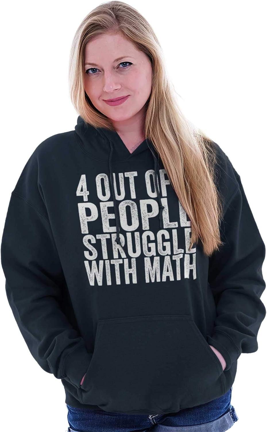 imageBrisco Brands 4 out of 3 Struggle Math Nerd Humor Hoodie Sweatshirt Women MenNavy