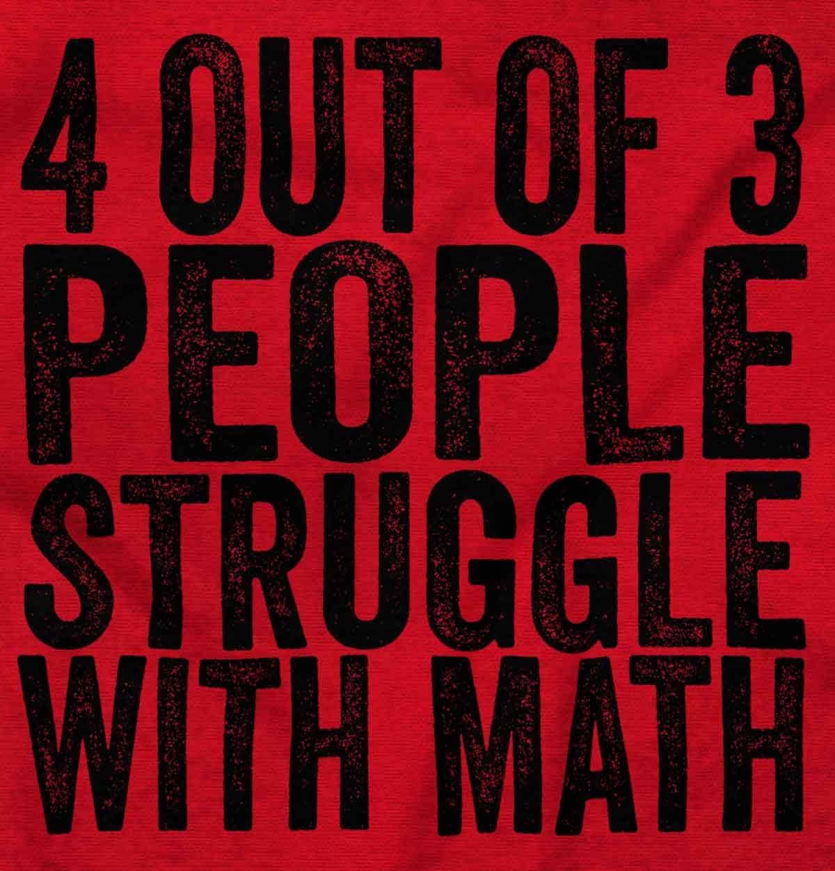imageBrisco Brands 4 out of 3 Struggle Math Nerd Humor Hoodie Sweatshirt Women MenRed