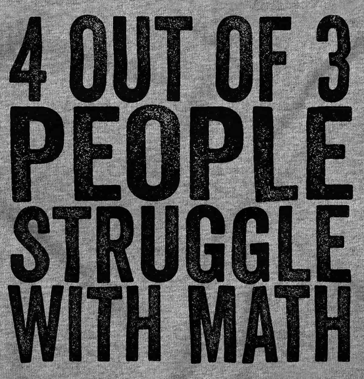 imageBrisco Brands 4 out of 3 Struggle Math Nerd Humor Hoodie Sweatshirt Women MenSport Grey