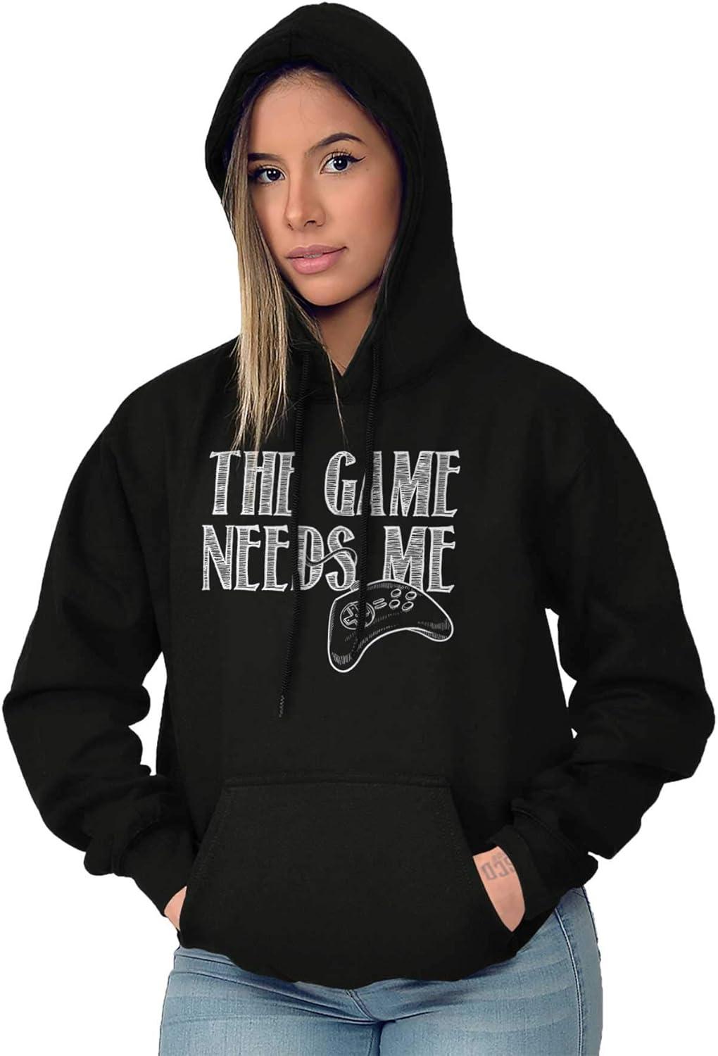 imageBrisco Brands Game Needs Me PC Gamer Nerdy Geeky Hoodie Sweatshirt Women MenBlack