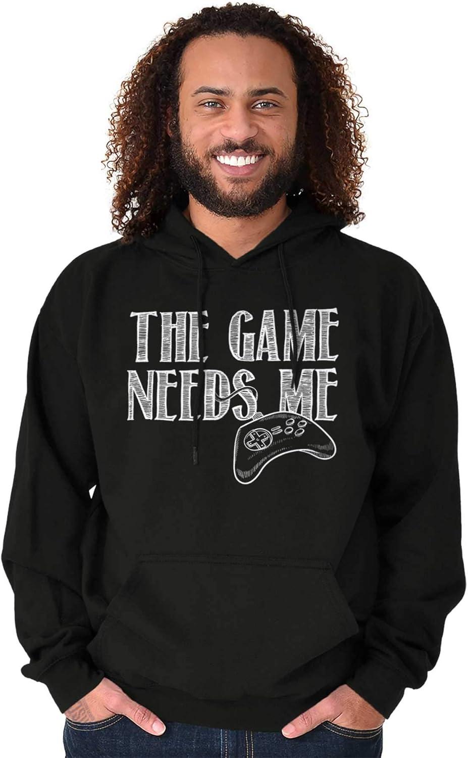 imageBrisco Brands Game Needs Me PC Gamer Nerdy Geeky Hoodie Sweatshirt Women MenBlack