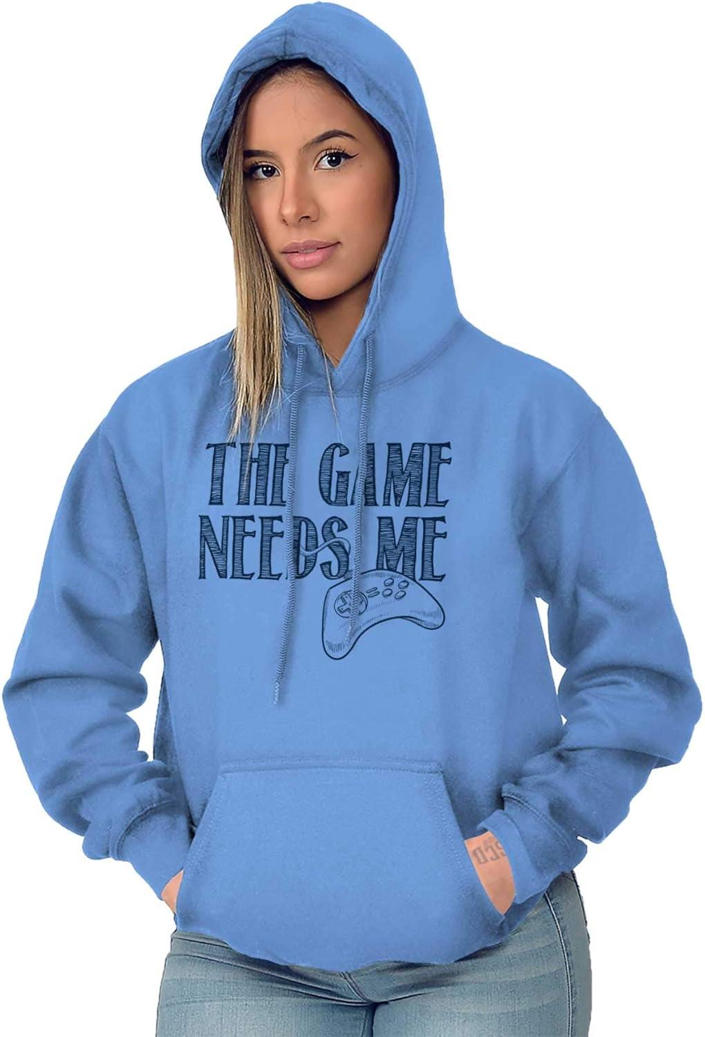 imageBrisco Brands Game Needs Me PC Gamer Nerdy Geeky Hoodie Sweatshirt Women MenCarolina Blue