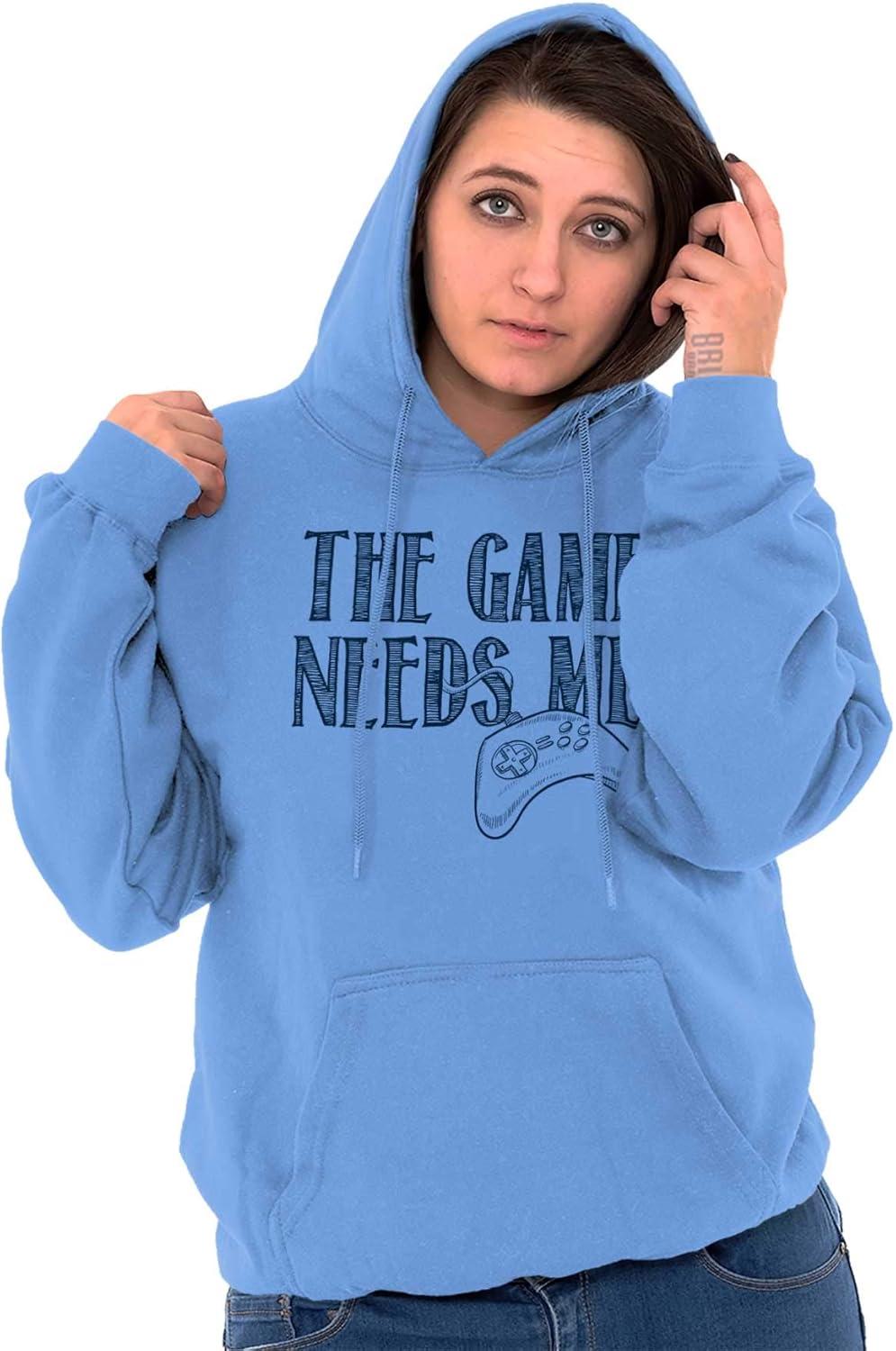 imageBrisco Brands Game Needs Me PC Gamer Nerdy Geeky Hoodie Sweatshirt Women MenCarolina Blue