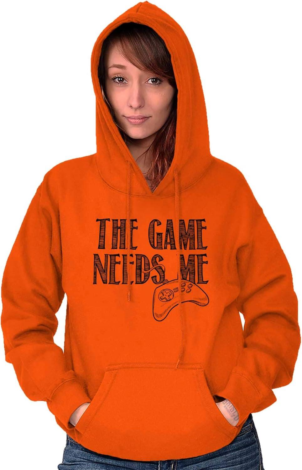 imageBrisco Brands Game Needs Me PC Gamer Nerdy Geeky Hoodie Sweatshirt Women MenOrange
