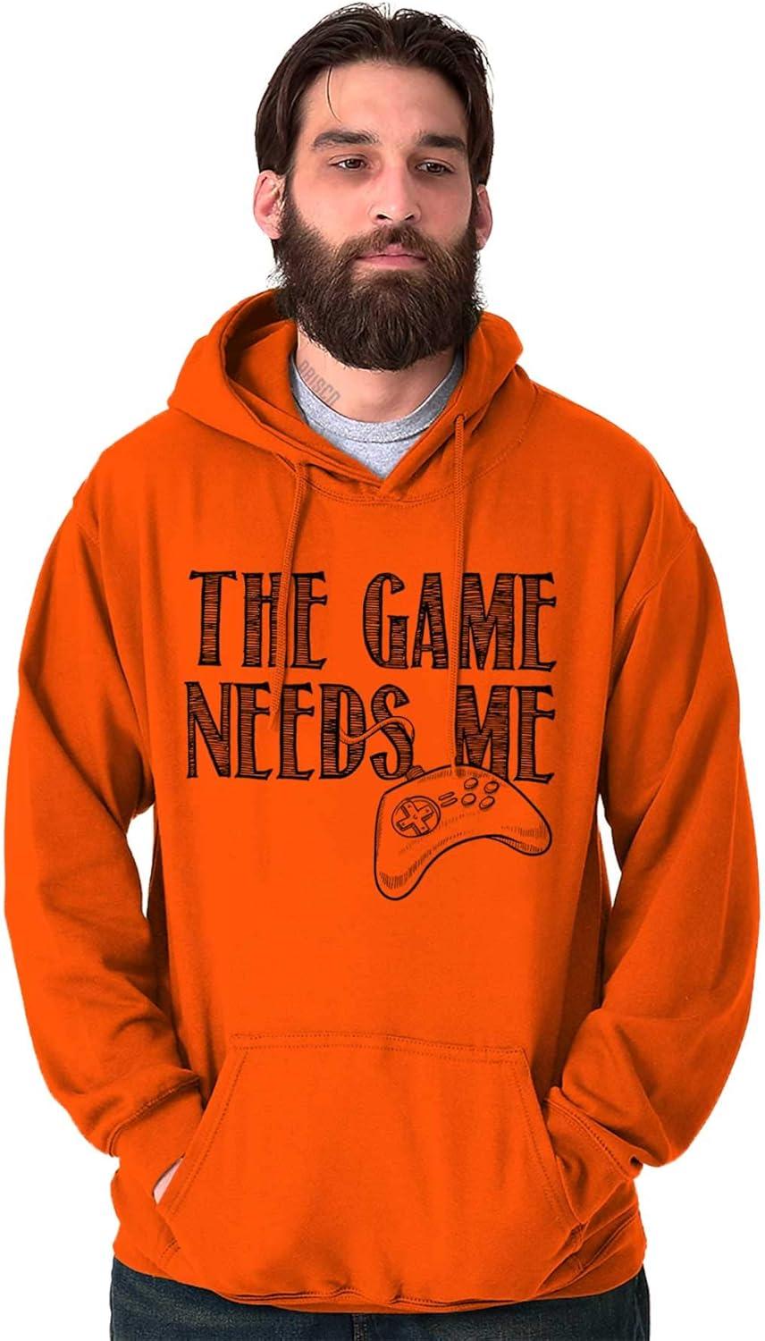 imageBrisco Brands Game Needs Me PC Gamer Nerdy Geeky Hoodie Sweatshirt Women MenOrange