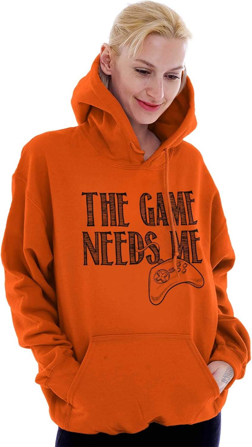 imageBrisco Brands Game Needs Me PC Gamer Nerdy Geeky Hoodie Sweatshirt Women MenOrange