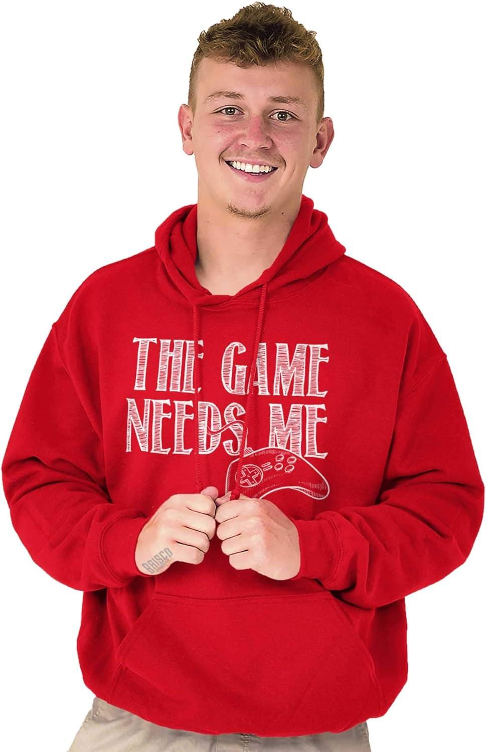 imageBrisco Brands Game Needs Me PC Gamer Nerdy Geeky Hoodie Sweatshirt Women MenRed