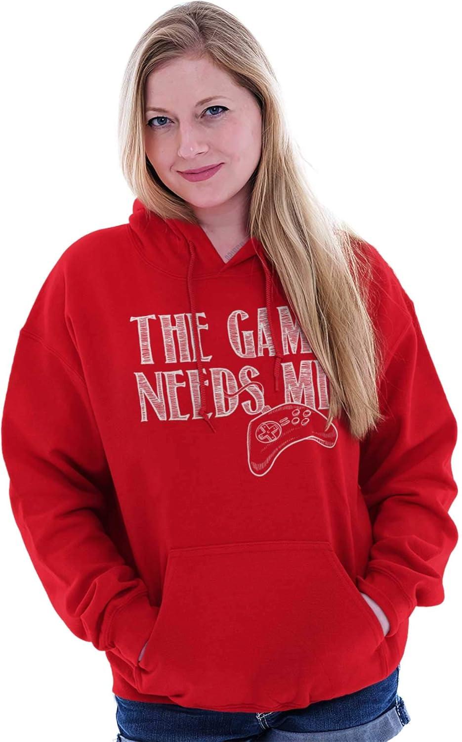 imageBrisco Brands Game Needs Me PC Gamer Nerdy Geeky Hoodie Sweatshirt Women MenRed