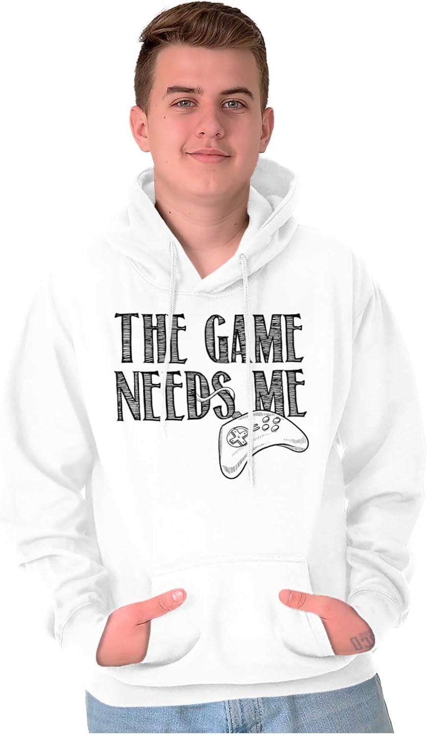 imageBrisco Brands Game Needs Me PC Gamer Nerdy Geeky Hoodie Sweatshirt Women MenWhite