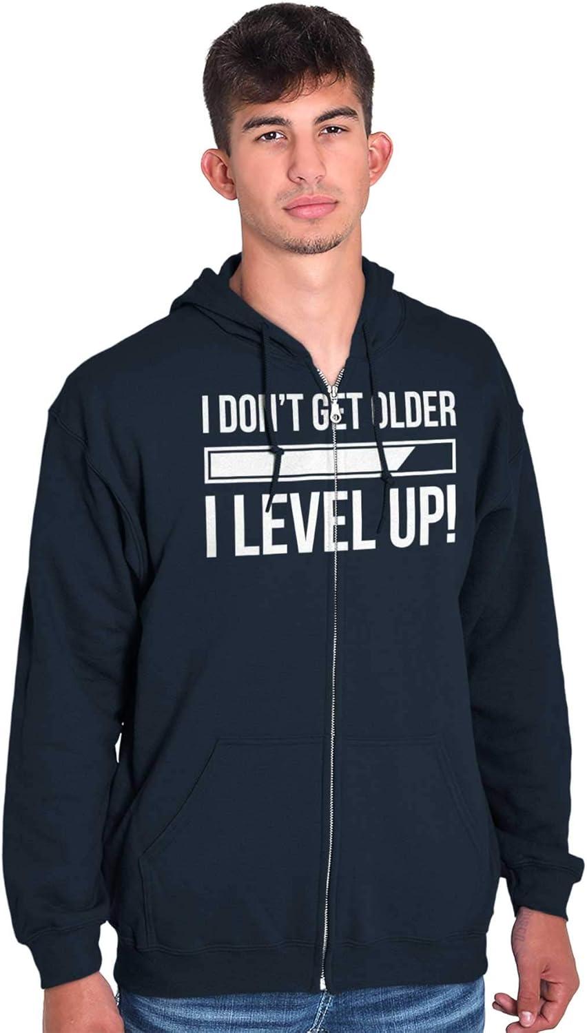 imageBrisco Brands I Dont Get Older I Level Up Gamer Zip Up Hoodie Mens WomensNavy