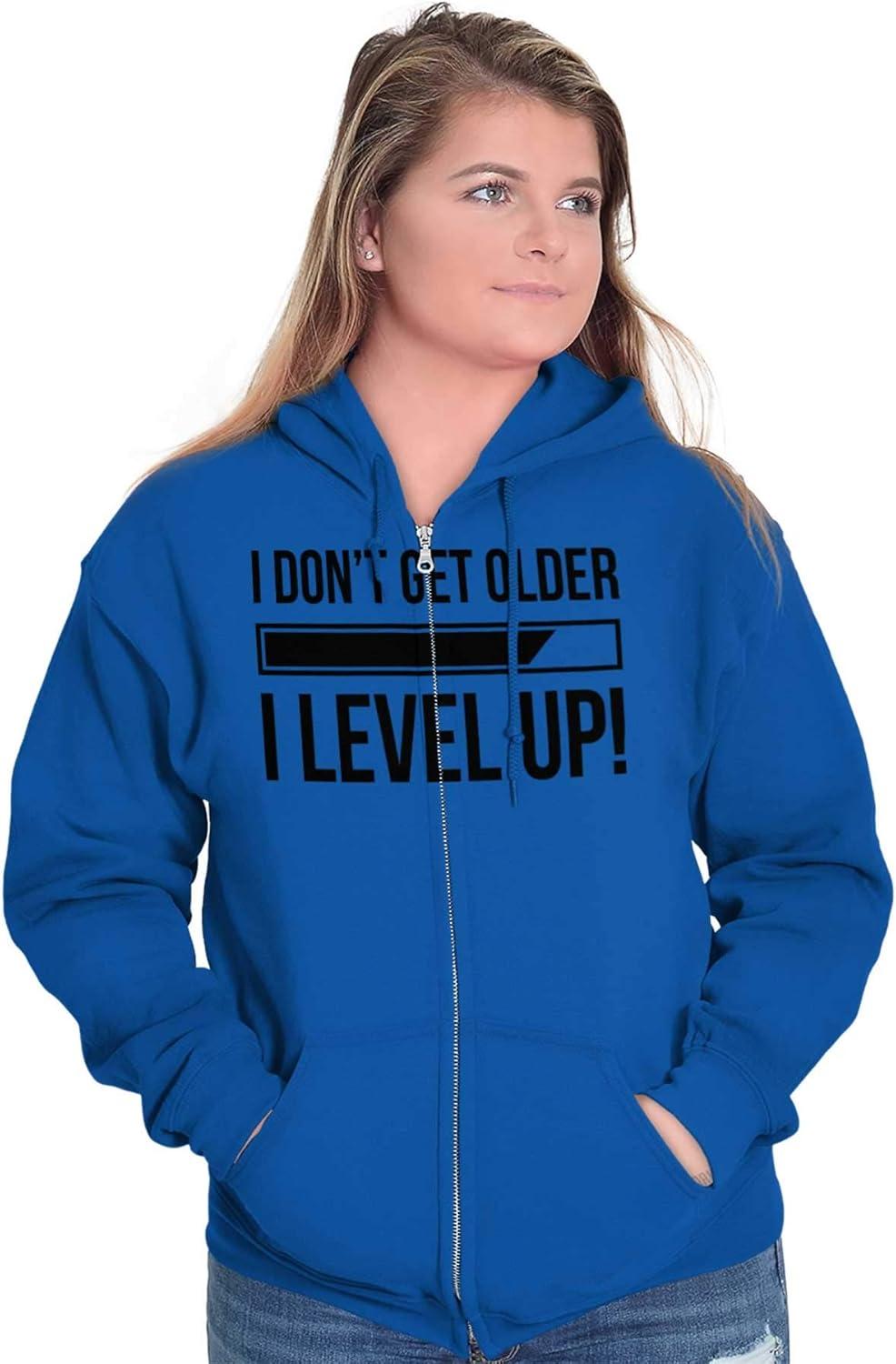 imageBrisco Brands I Dont Get Older I Level Up Gamer Zip Up Hoodie Mens WomensRoyal