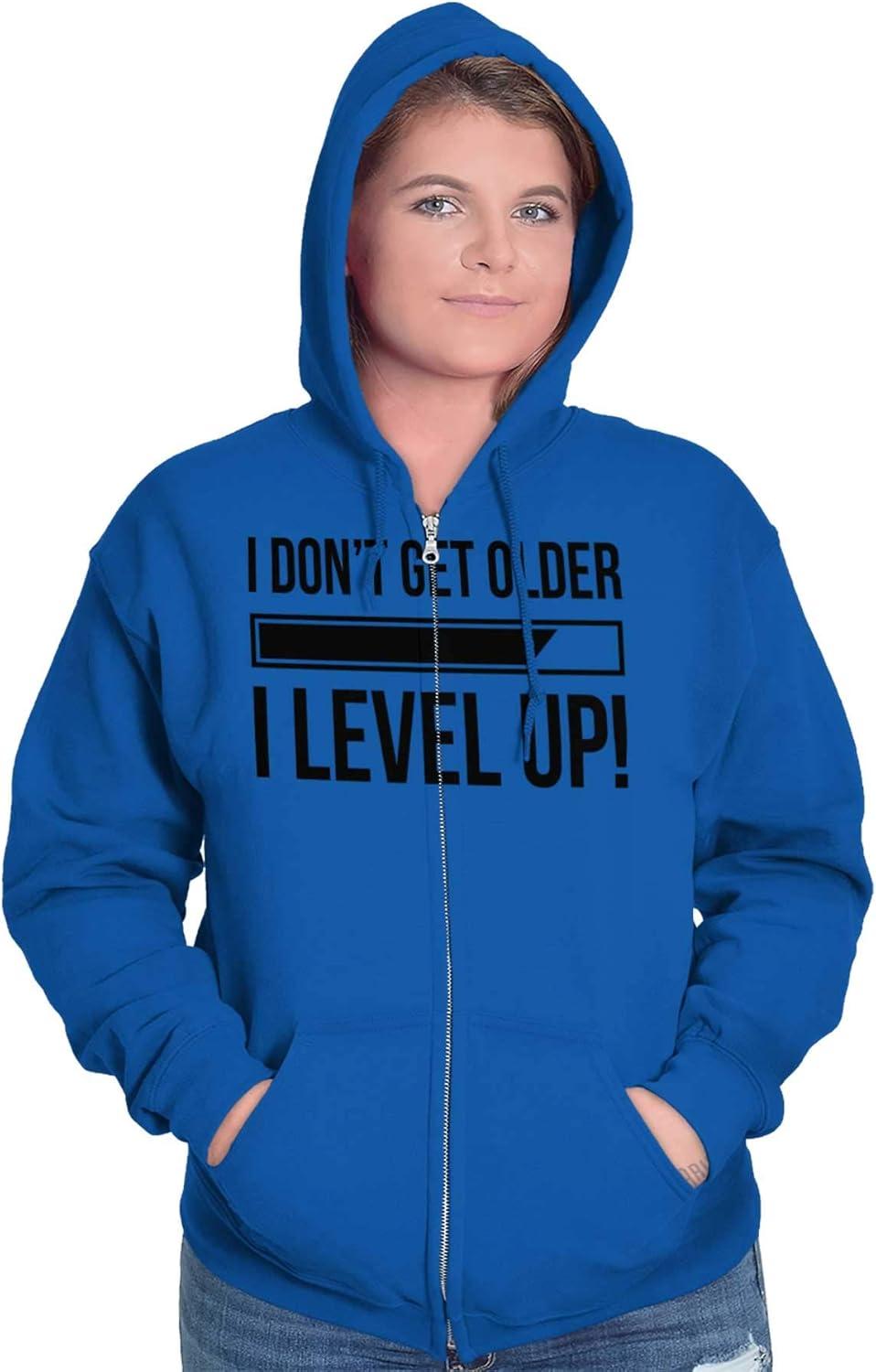 imageBrisco Brands I Dont Get Older I Level Up Gamer Zip Up Hoodie Mens WomensRoyal