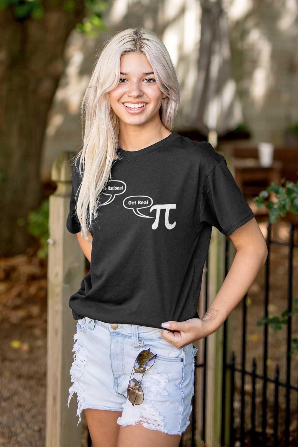 imageRational Real Pi Pie Number Math Nerd Graphic T Shirt Men or WomenBlack