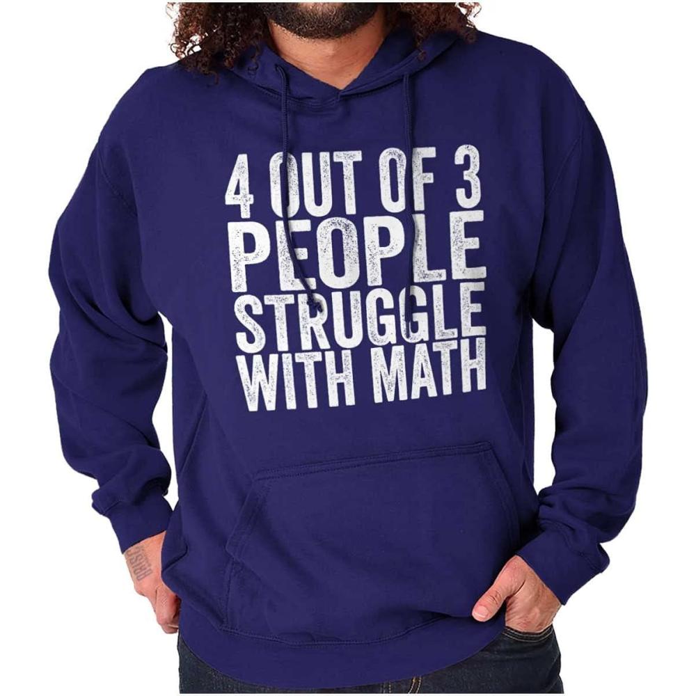 imageBrisco Brands 4 out of 3 Struggle Math Nerd Humor Hoodie Sweatshirt Women MenPurple