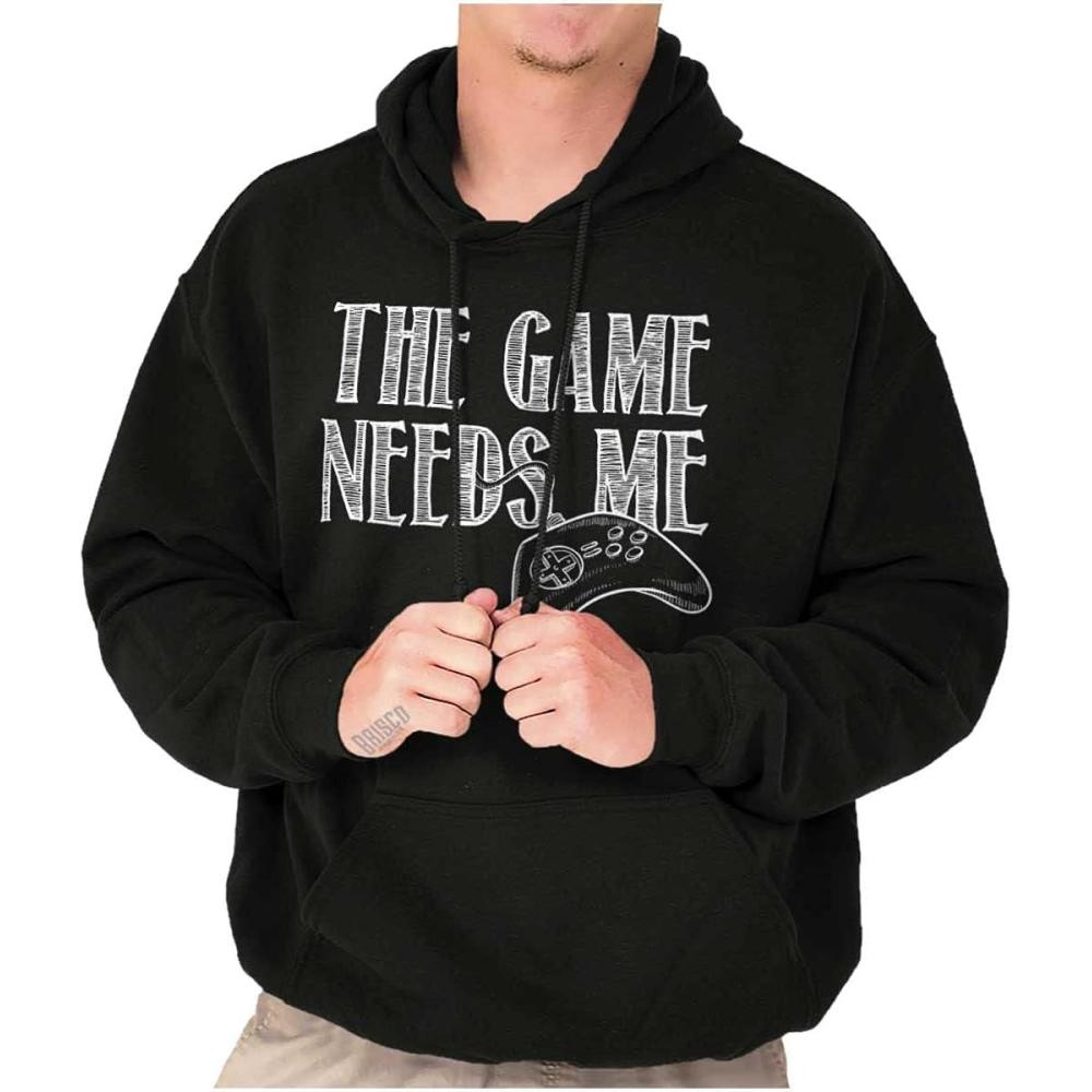 imageBrisco Brands Game Needs Me PC Gamer Nerdy Geeky Hoodie Sweatshirt Women MenBlack