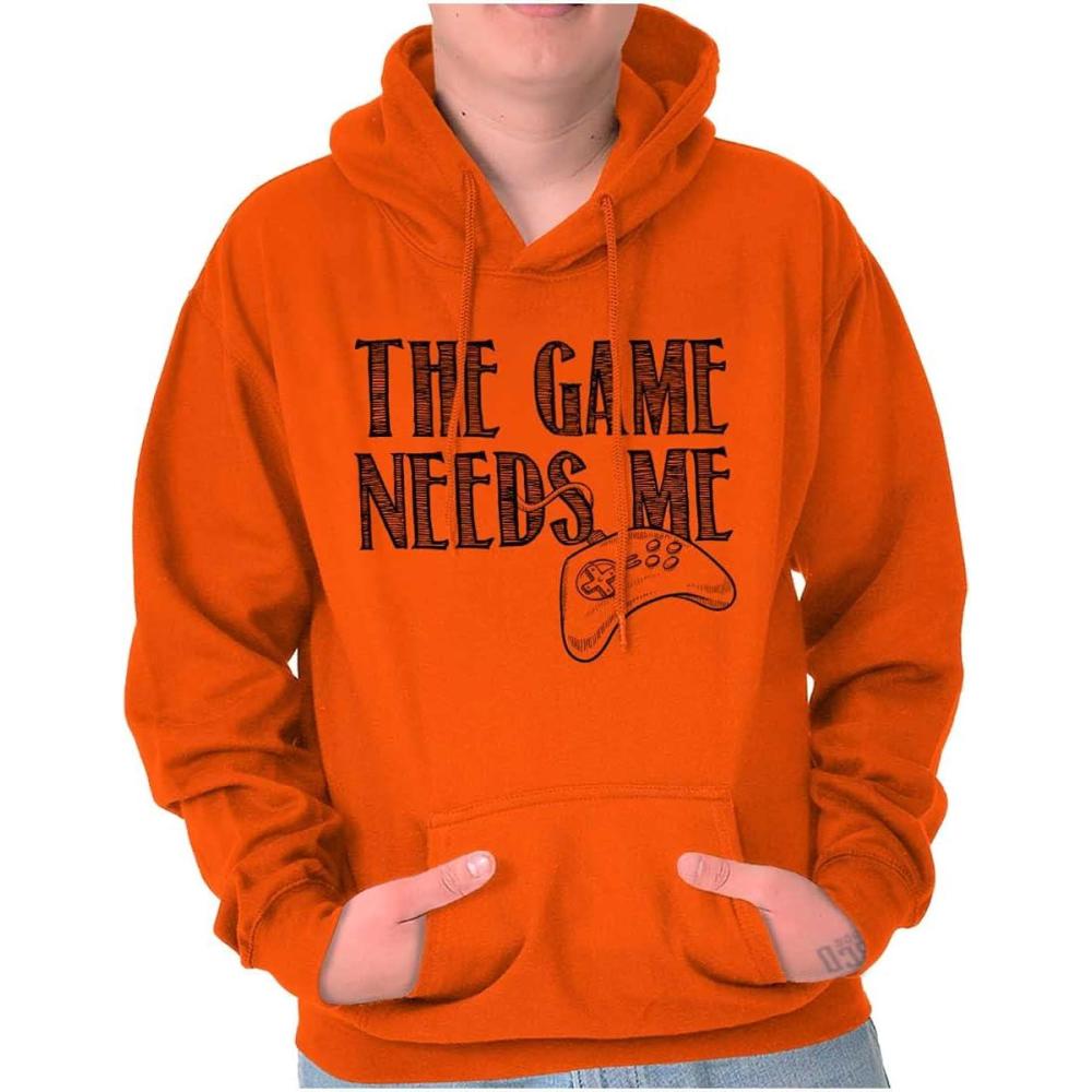 imageBrisco Brands Game Needs Me PC Gamer Nerdy Geeky Hoodie Sweatshirt Women MenOrange