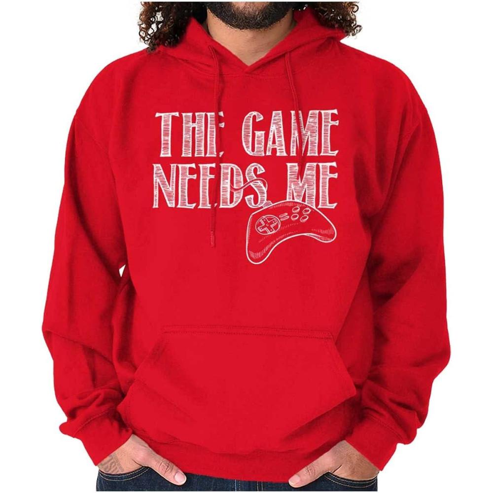 imageBrisco Brands Game Needs Me PC Gamer Nerdy Geeky Hoodie Sweatshirt Women MenRed